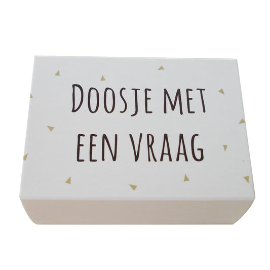 Doosje met een vraag voor meter en peter zeepjes