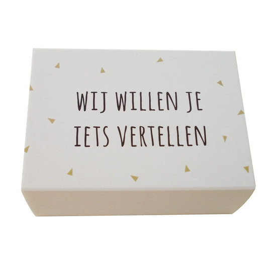 Doosje 'Wij willen je iets vertellen' voor zeepjes
